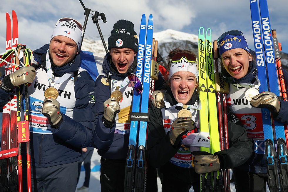 Yves Prigent et Margaux Henry qui célèbre leur victoire en 2017 aux championnats du monde