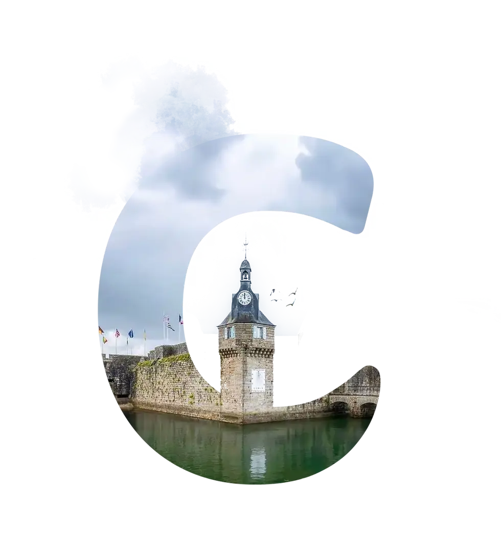 the bell tower of the walled city of concarneau