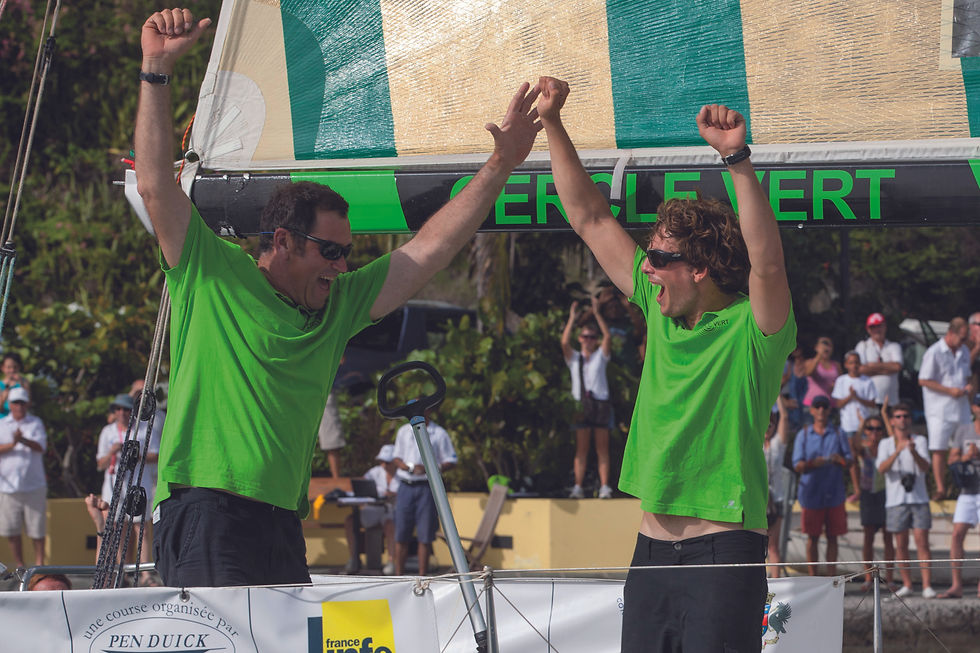 Charlie Dalin & Gildas Morvan during their victory in the Transat AG2R La Mondiale 2012