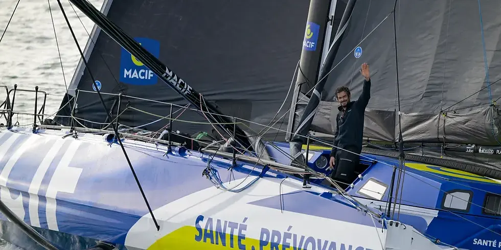 Charlie Dalin, winner of the Vendée Globe, aboard his