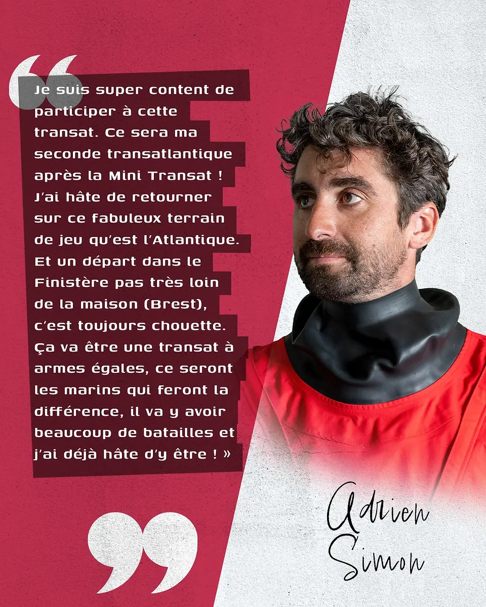 Adrien Simon's quote on his participation in the Transat Paprec