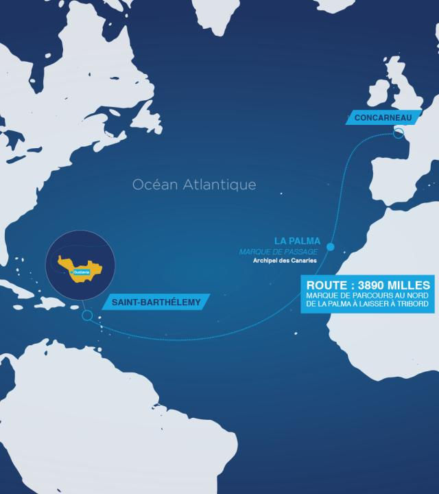 The route for the Transat Paprec 2025